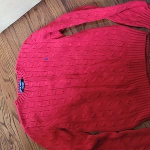 Ralph Lauren, Small, Red, Cotton, Preppy, Crew, Sweater